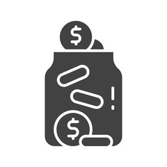 Money Jar icon vector image. Suitable for mobile apps, web apps and print media.
