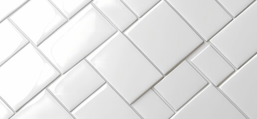 Fototapeta premium White tiles, herringbone pattern, wall, interior design