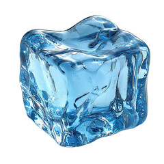 Chilling blue ice cube png crisp cool frozen element png vibrant digital art motif png transparent background image