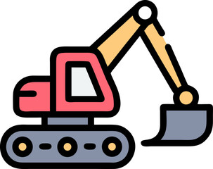 vector illustration of a excavator
