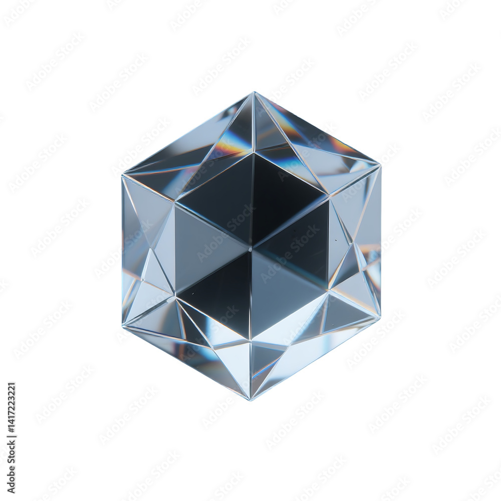 Poster 3d rendering of geometric objects with transparent background, modern abstract design for digital co