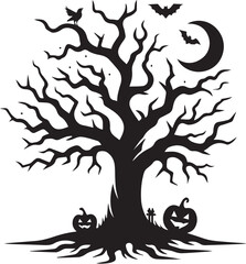 Silhouette of a dead tree vector