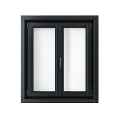Framed double window isolated on PNG transparent background, cut out