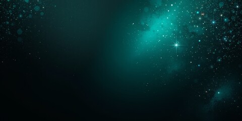 Fototapeta premium An abstract display that creates a sense of wonder, a deep teal backdrop is speckled with shimmering particles. An ideal illustration for backgrounds.