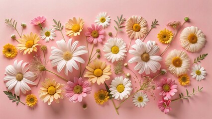 summer plants and flower background illustration