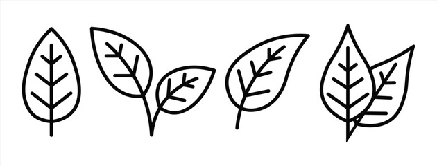 Leaf simple icon set. Vector