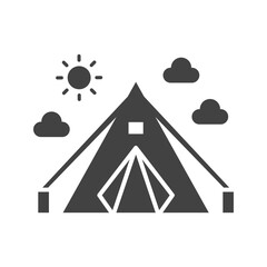 Tent icon vector image. Suitable for mobile apps, web apps and print media.
