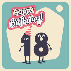 Funny Number 18 Birthday Card