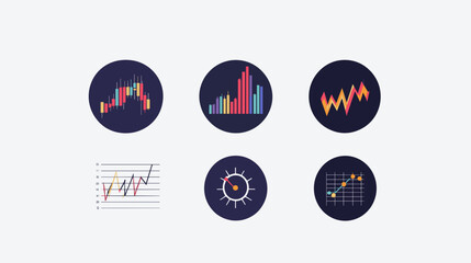 Colorful Data Visualization Charts and Graphs Icons