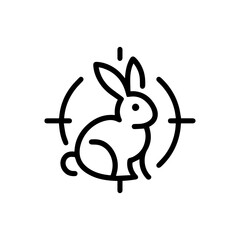 Obraz premium Cute Bunny Icon: A simple line drawing of a rabbit, evoking feelings of playfulness, innocence, and springtime. Perfect for children's illustrations, pet care websites, and social media posts.