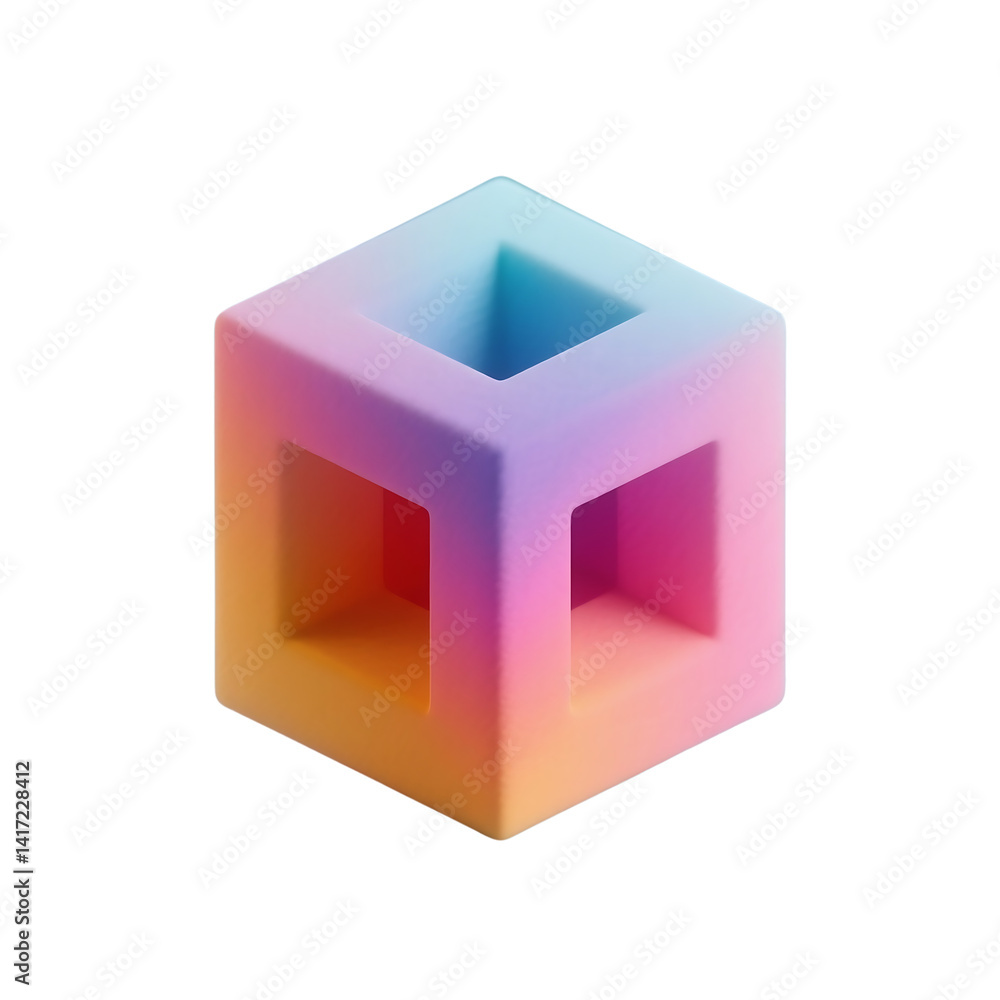 Poster 3d rendering of geometric objects with transparent background, modern abstract design for digital co