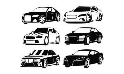 Obraz premium Collection of Car Illustrations Sedans and Automotive Designs