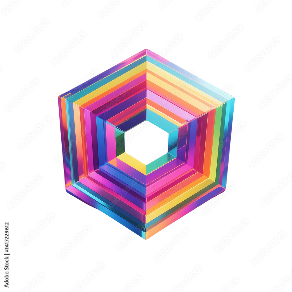 Poster 3d rendering of geometric objects with transparent background, modern abstract design for digital co
