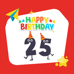 Funny Number 25 Birthday Card