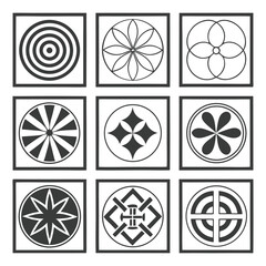 set of abstract geometric shapes vector