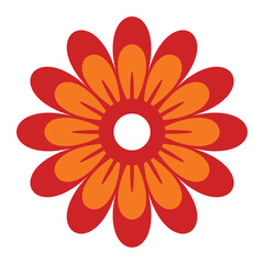 Beautiful floral vector illustration with colorful blooming red flower for decorative spring artwork