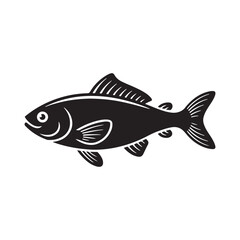 Fish icon vector black silhouette. Fish icons. Vector illustration eps 10