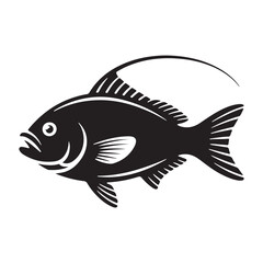 Fish icon vector black silhouette. Fish icons. Vector illustration eps 10