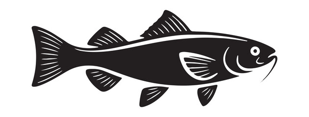 Fish icon vector black silhouette. Fish icons. Vector illustration eps 10
