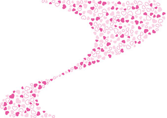 ハート柄の背景 桃色系の3色 フチと単色 ハート