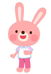 かわいいウサギのキャラクター　スタッフ　店員
