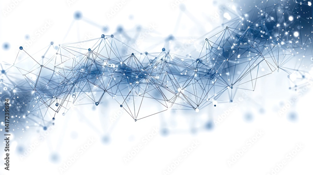 Aufkleber abstract network connection: digital nodes and interconnections