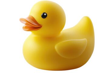 Fototapeta premium Yellow rubber ducky isolated on PNG transparent background, cut out