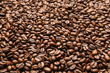 Roasted coffee beans as background