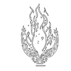 Stylized Flame Design Element for Creative Projects