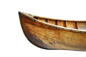 Wooden boat fragment isolated on PNG transparent background, cut out