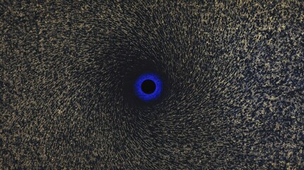 Abstract swirling vortex with a central dark void.