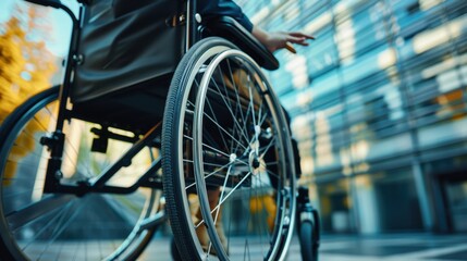 Obraz premium The wheelchair in the city