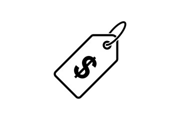  Price tag dollar sign line vector icon