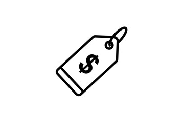 Price tag dollar sign outline vector icon