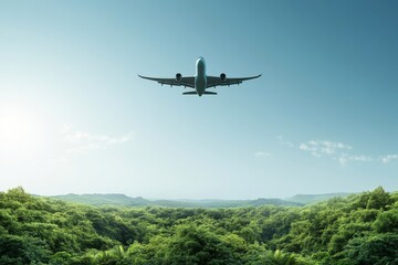 An airplane flying. Generative AI