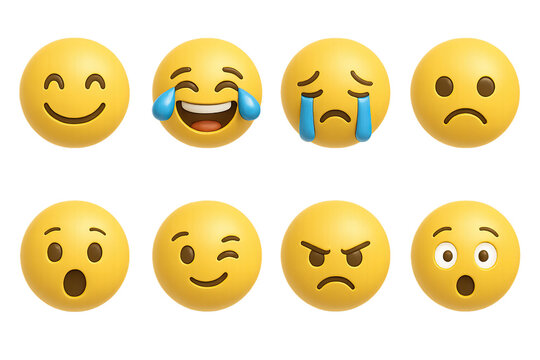 3d emoji icons set: expressive faces collection featuring various emotions