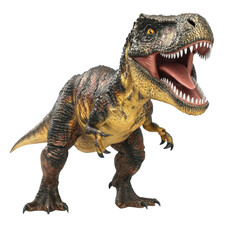 Dinosaur roaring pose isolated on PNG transparent background, cut out