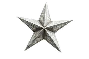 Obraz premium Textured, Gray Star isolated on PNG transparent background, cut out