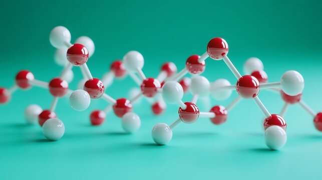 Molecular structure of glucose displayed a teal gradient background