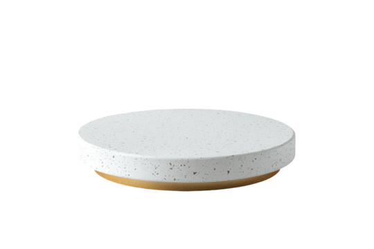 Elegant terrazzo podium with circular shape ideal for showcasing cosmetics jewelry or digital product mockups - Powered by Adobe