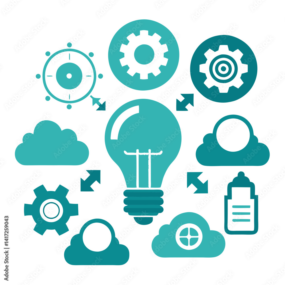 Poster cloud computing and information technology solutions and idea