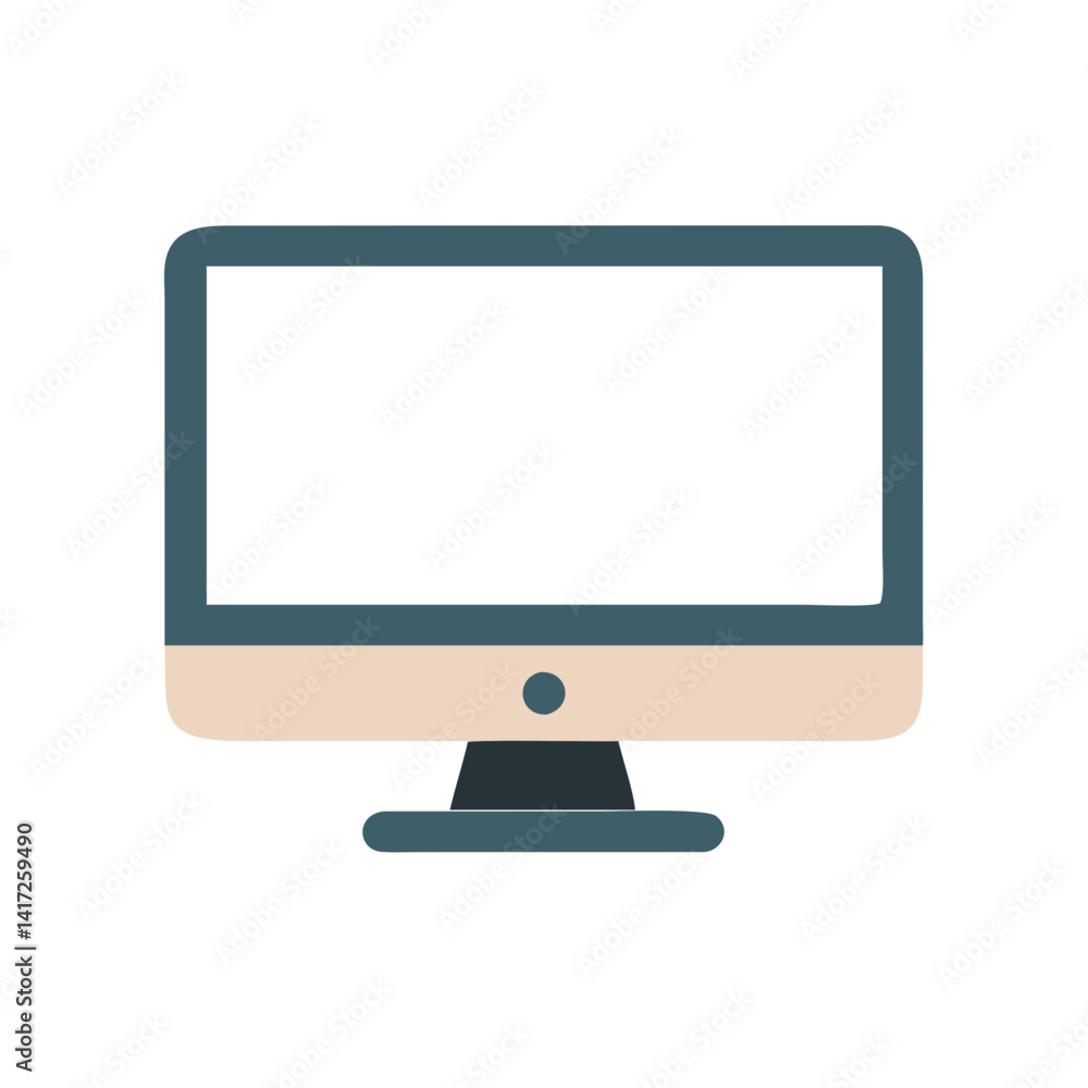 Poster modern computer icon flat vector isolated on black