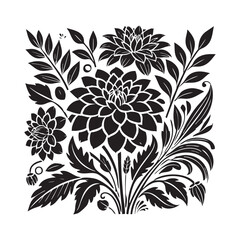 Monochrome Dahlia A Floral Silhouette