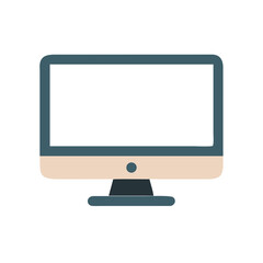 Modern computer icon flat vector isolated on black