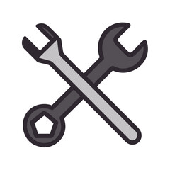 Crossed Wrenches Illustration: Repair, Maintenance, Construction, Industry Theme