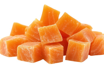 Perfectly cut salmon cubes make a tasty and nutritious addition to any healthy meal plan