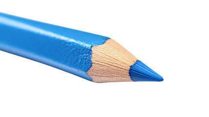 Vibrant Blue Colored Pencil on White Background for Creative Projects