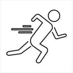 Run icon in line style