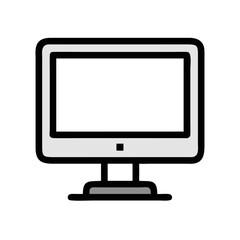 Computer monitor icon isolated on black background design