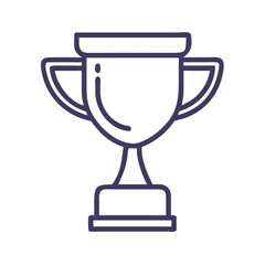 Simple Trophy Icon Illustration on Black Background